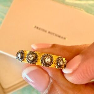 Freida Rothman Gold and Silver Ring with zircon Accents